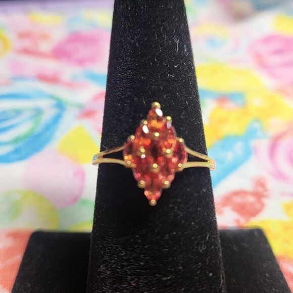 Red Sapphire Scarlet Flame 18k YG/Sterling Silver Ring - Picture 3 of 11